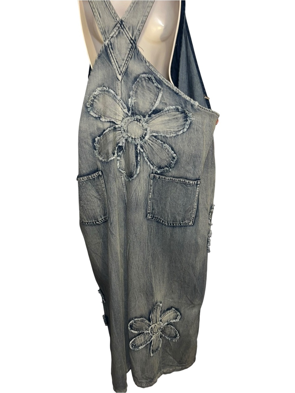 🦋BlueVelvet XL Denim Floral Patch Overalls BV003 - Picture 8 of 11